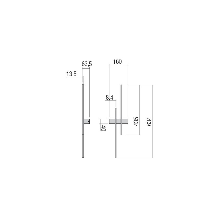 Redo 01-2745 - LED Nástenné svietidlo TANGENT LED/13W/230V CRI 90 čierna