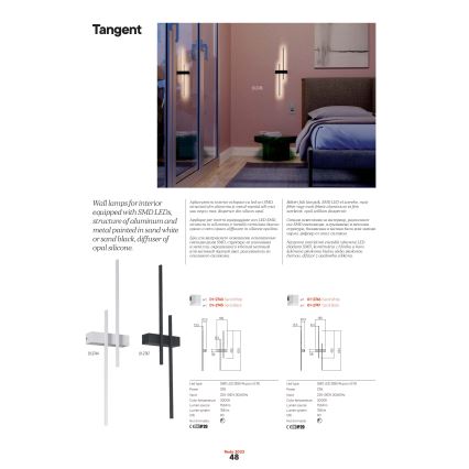 Redo 01-2746 - LED nástenné svietidlo TANGENT LED/13W/230V 3000K 63,4 cm CRI 90 biele