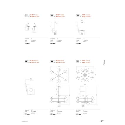 Redo 01-2753 - Luster na tyči PLATO 8xG9/10W/230V čierna