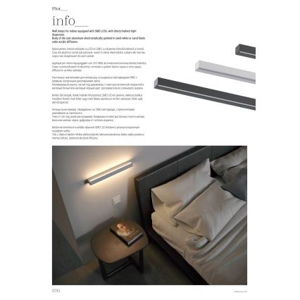 Redo 01-2764 - LED nástenné svietidlo PLOT LED/31W/230V 90 cm biele