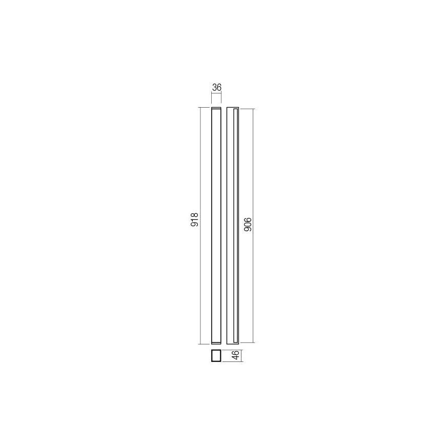Redo 01-2765 - LED nástenné svietidlo PLOT LED/31W/230V 90 cm čierne