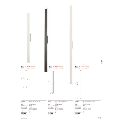 Redo 01-2771 - LED Nástenné svietidlo WAPI LED/30W/230V 119 cm čierna