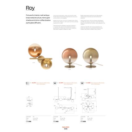 Redo 01-2784 - Stolná lampa ROY 2xG9/10W/230V