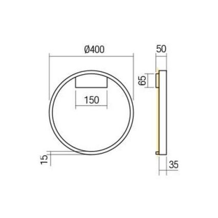 Redo 01-2819 - LED Stmievateľné nástenné svietidlo FEBE LED/24W/230V čierna