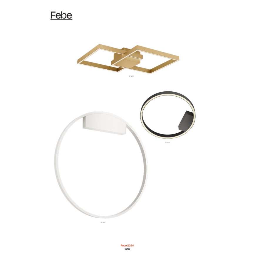 Redo 01-2837 - LED Stmievateľné nástenné svietidlo FEBE LED/24W/230V čierna