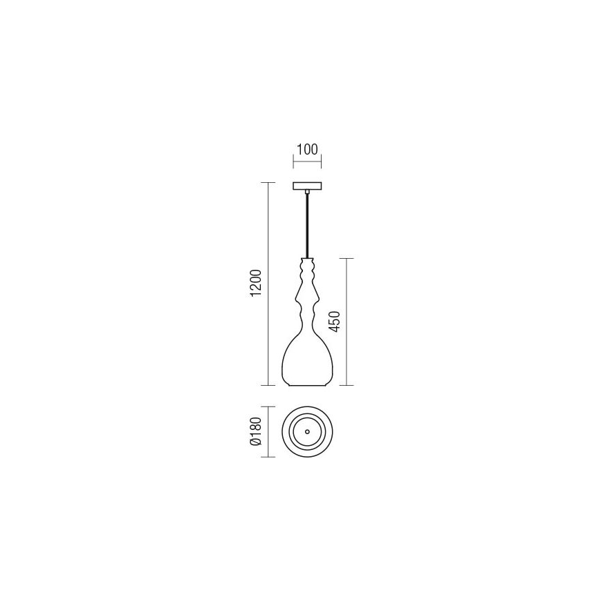 Redo 01-2937 - Luster na lanku AMBIX 1xE27/42W/230V pr. 18 cm zlatý