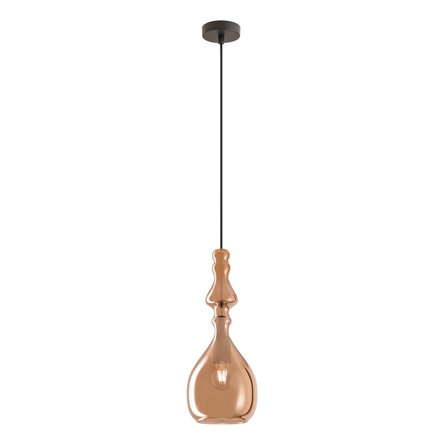 Redo 01-2939 - Luster na lanku AMBIX 1xE27/42W/230V, priemer 18 cm, hnedý