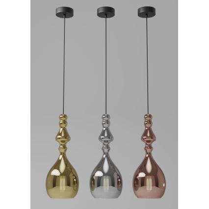 Redo 01-2939 - Luster na lanku AMBIX 1xE27/42W/230V, priemer 18 cm, hnedý