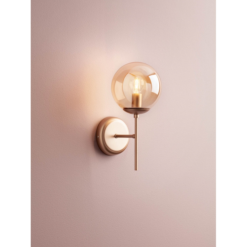Redo 01-2942 - Nástenná lampa MUNDI 1xE14/28W/230V meď