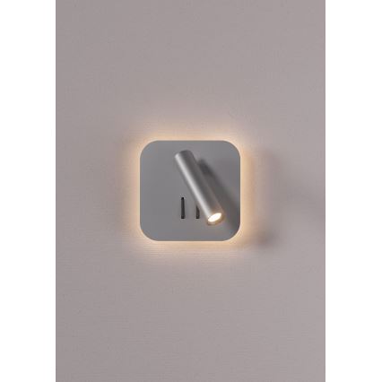 Redo 01-2978 - LED nástenné svietidlo QUDA LED/6W/230V + LED/3W 3000K CRI 90 matný chróm