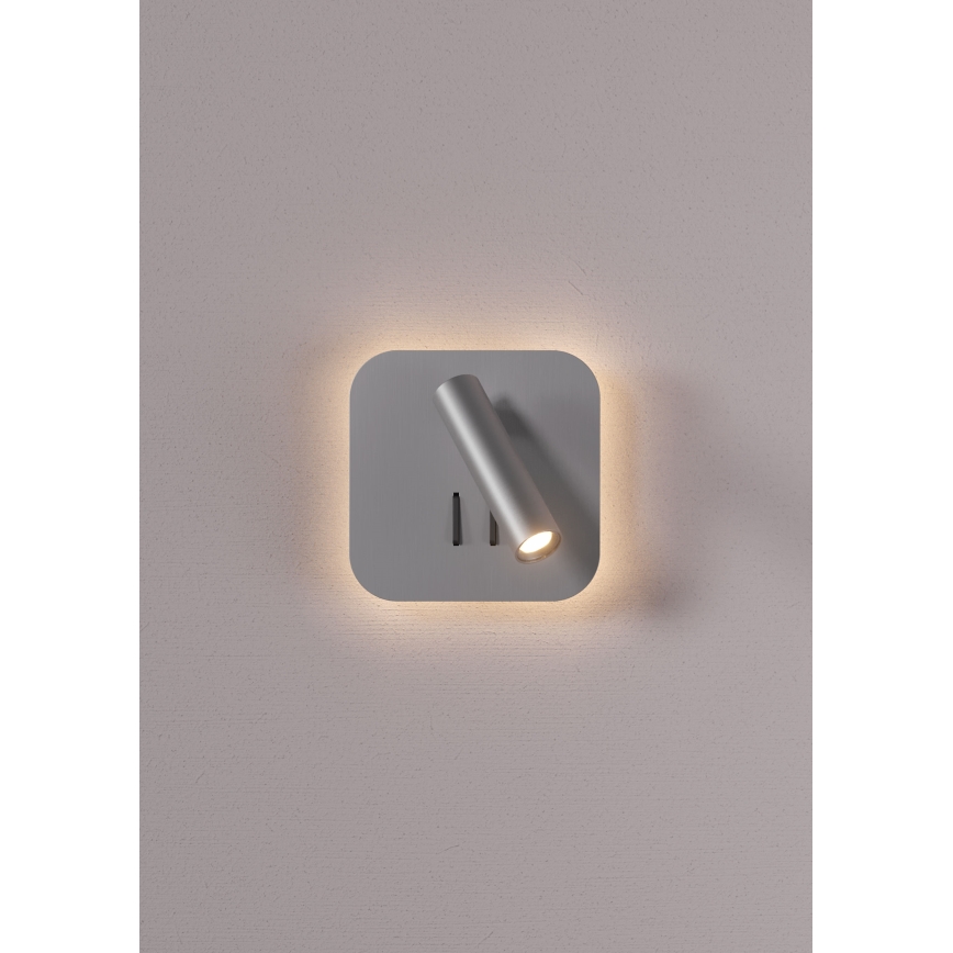 Redo 01-2978 - LED nástenné svietidlo QUDA LED/6W/230V + LED/3W 3000K CRI 90 matný chróm