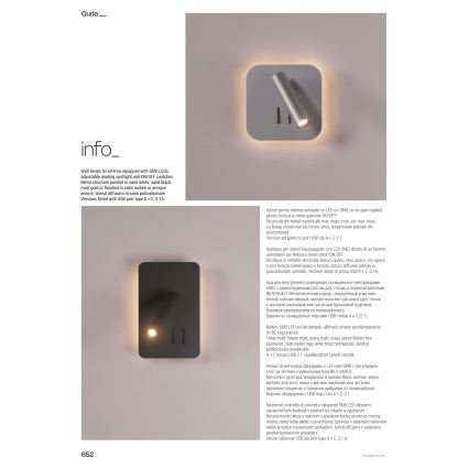 Redo 01-2978 - LED nástenné svietidlo QUDA LED/6W/230V + LED/3W 3000K CRI 90 matný chróm