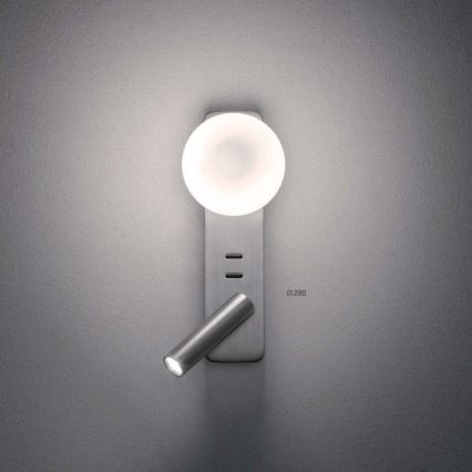 Redo 01-2993 - LED nástenné svietidlo OASIS LED/3W/230V + 1xG9/10W USB CRI 90 lesklý chróm