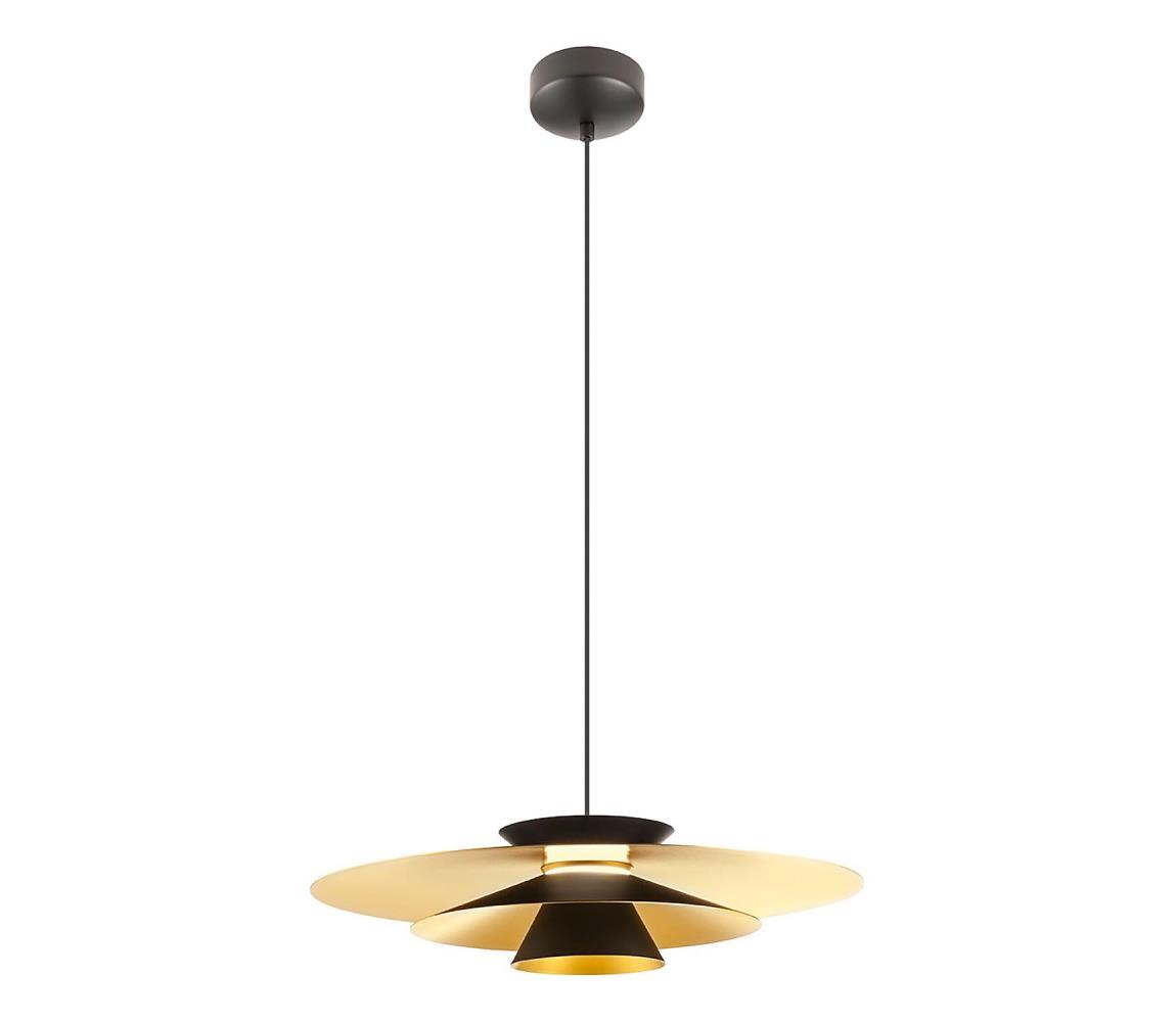 Redo 01-3001 - Závesný LED luster FARGO na lankách LED/16,5W/230V pr. 50 cm čierna/zlatá 01-3001