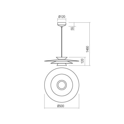 Redo 01-3001 - LED luster na kábli FARGO LED/16,5W/230V CRI 90 pr. 50 cm čierna/zlatá