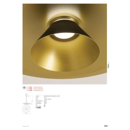 Redo 01-3003 - LED luster na lanku FARGO LED/16,5W/230V CRI 90 priemer 50 cm béžová/biela