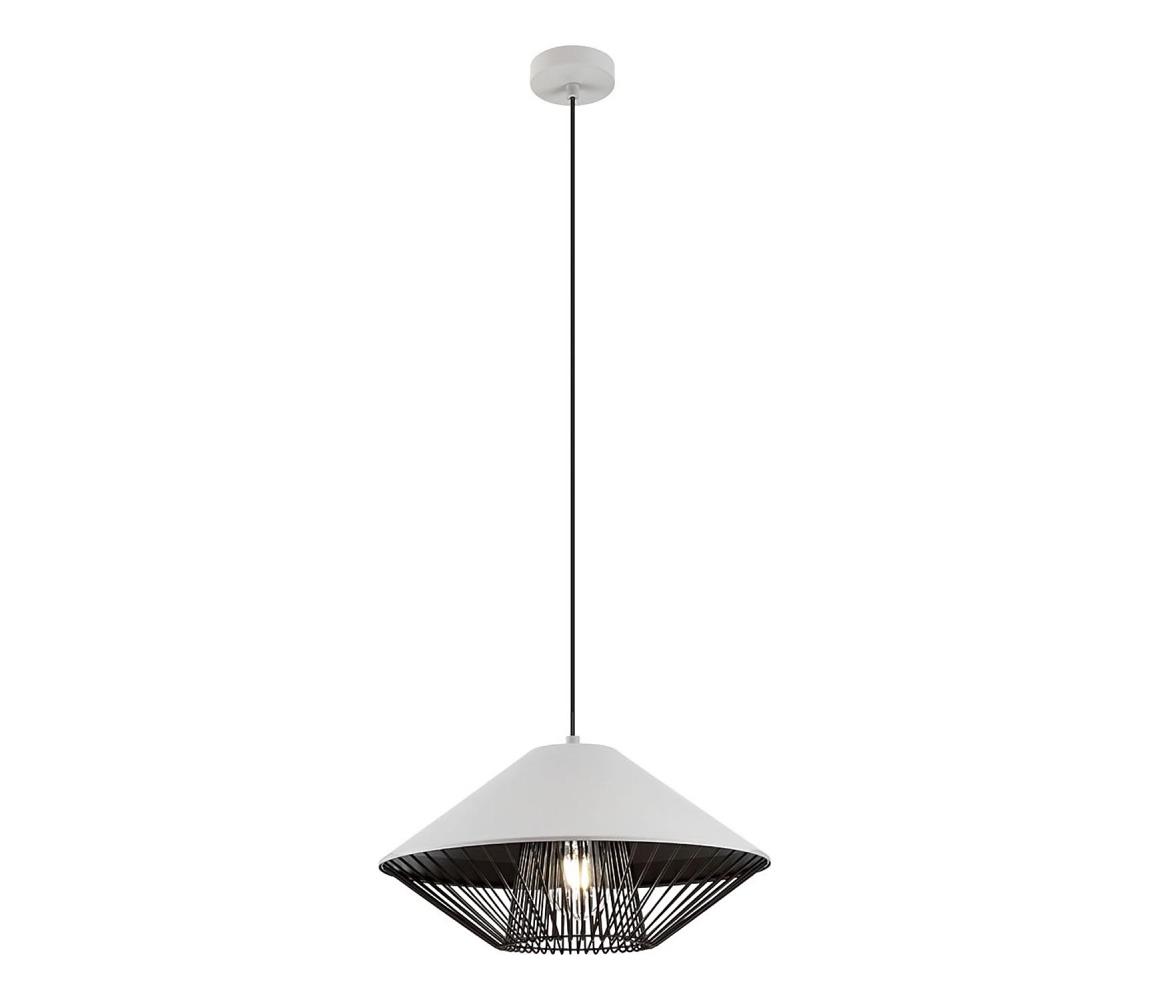 Redo 01-3004 - Závesný luster GRILL s lankom 1xE27/42W/230V pr. 39,6 cm čierna/biela 01-3004