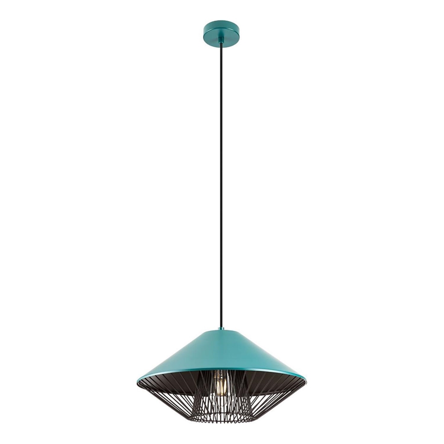 Redo 01-3006 - Závesný luster na lanku GRILL 1xE27/42W/230V priemer 39,6 cm čierna/tyrkysová