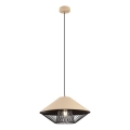 Redo 01-3007 - Závesný luster na lane GRILL 1xE27/42W/230V pr. 39,6 cm čierna/béžová