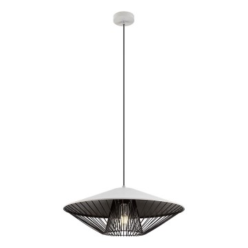 Redo 01-3008 - Závesný luster na lanku GRILL 1xE27/42W/230V pr. 49,5 cm čierny/biely