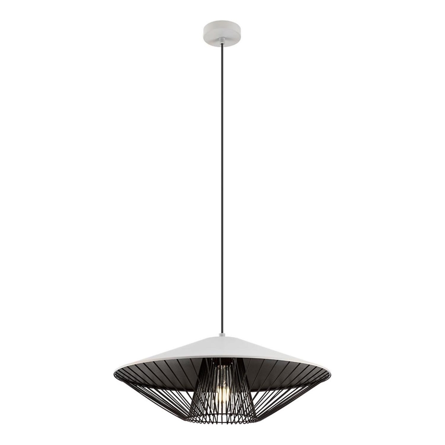 Redo 01-3008 - Závesný luster na lanku GRILL 1xE27/42W/230V pr. 49,5 cm čierny/biely