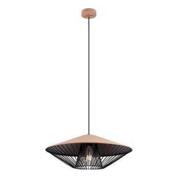 Redo 01-3009 - Závesný luster GRILL na lanku 1xE27/42W/230V pr. 49,5 cm čierna/hnedá