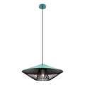 Redo 01-3010 - Závesný luster GRILL na lanku 1xE27/42W/230V Ø 49,5 cm čierna/tyrkysová