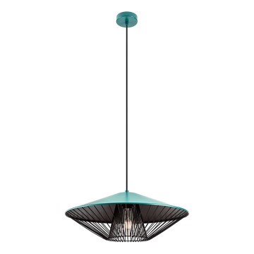 Redo 01-3010 - Závesný luster GRILL na lanku 1xE27/42W/230V Ø 49,5 cm čierna/tyrkysová
