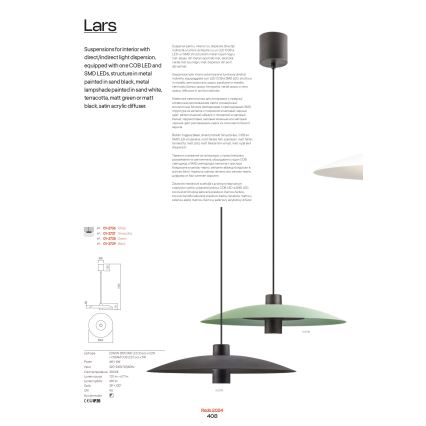 Redo 01-3018 - LED luster na lanku LARS LED/14W/230V + LED/10W priemer 60 cm CRI 90 biela