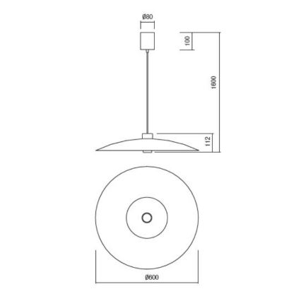 Redo 01-3018 - LED luster na lanku LARS LED/14W/230V + LED/10W priemer 60 cm CRI 90 biela