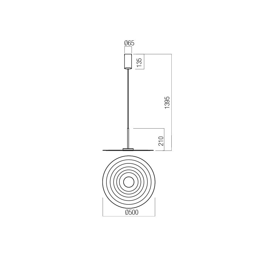 Redo 01-3044 - LED luster na lanku LAKE LED/13W/230V CRI 90 pr. 50 cm biely