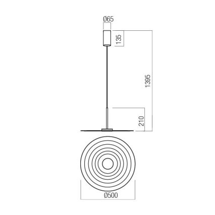 Redo 01-3046 - LED luster na lanku LAKE LED/13W/230V CRI 90 pr. 50 cm zelený