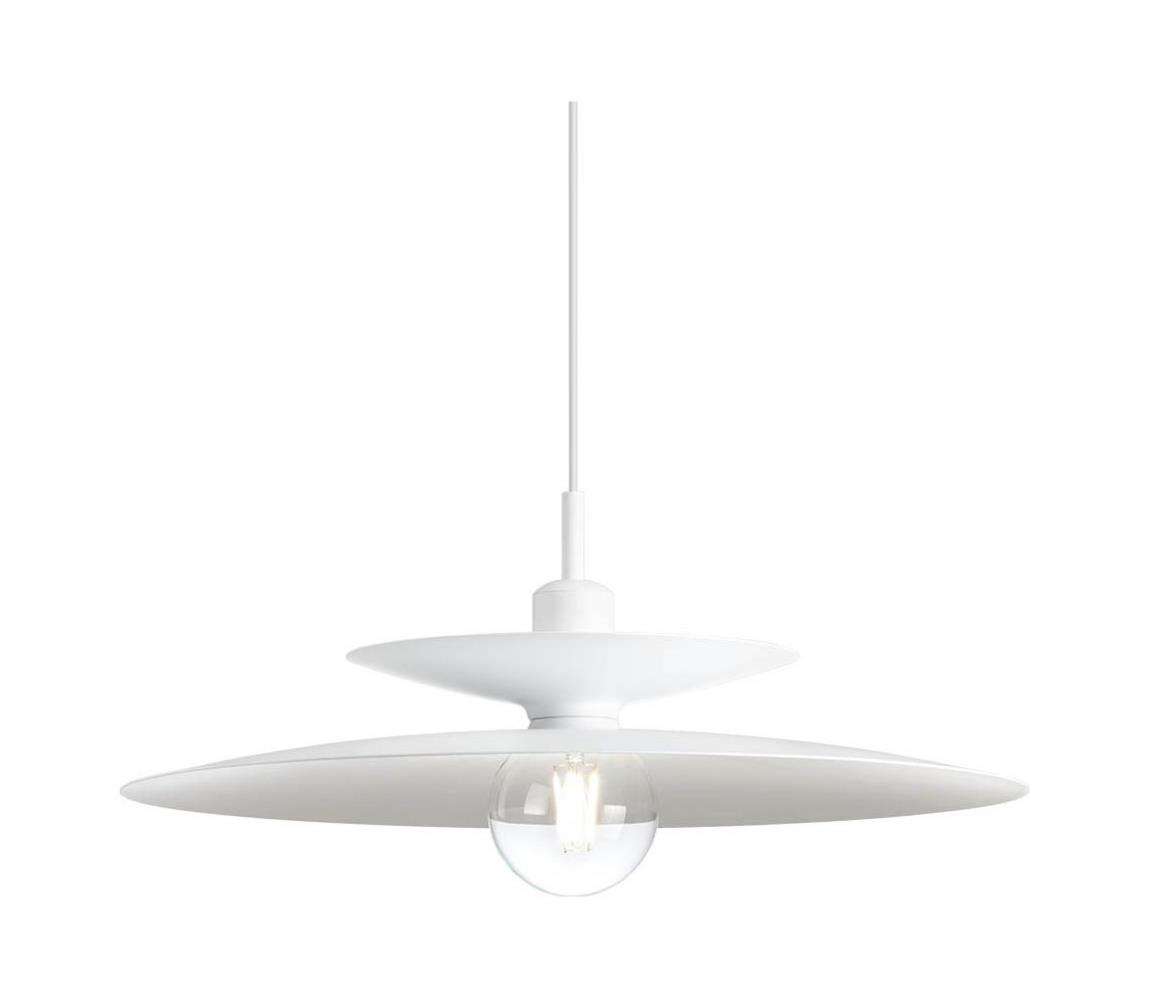 Redo 01-3048 - Závesný luster GUNNAR na lanku 1xE27/42W/230V pr. 50 cm biela 01-3048