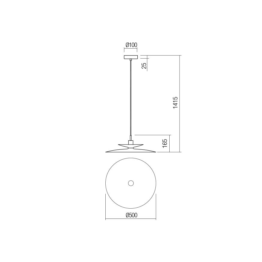 Redo 01-3048 - Závesný luster GUNNAR na lanku 1xE27/42W/230V pr. 50 cm biela