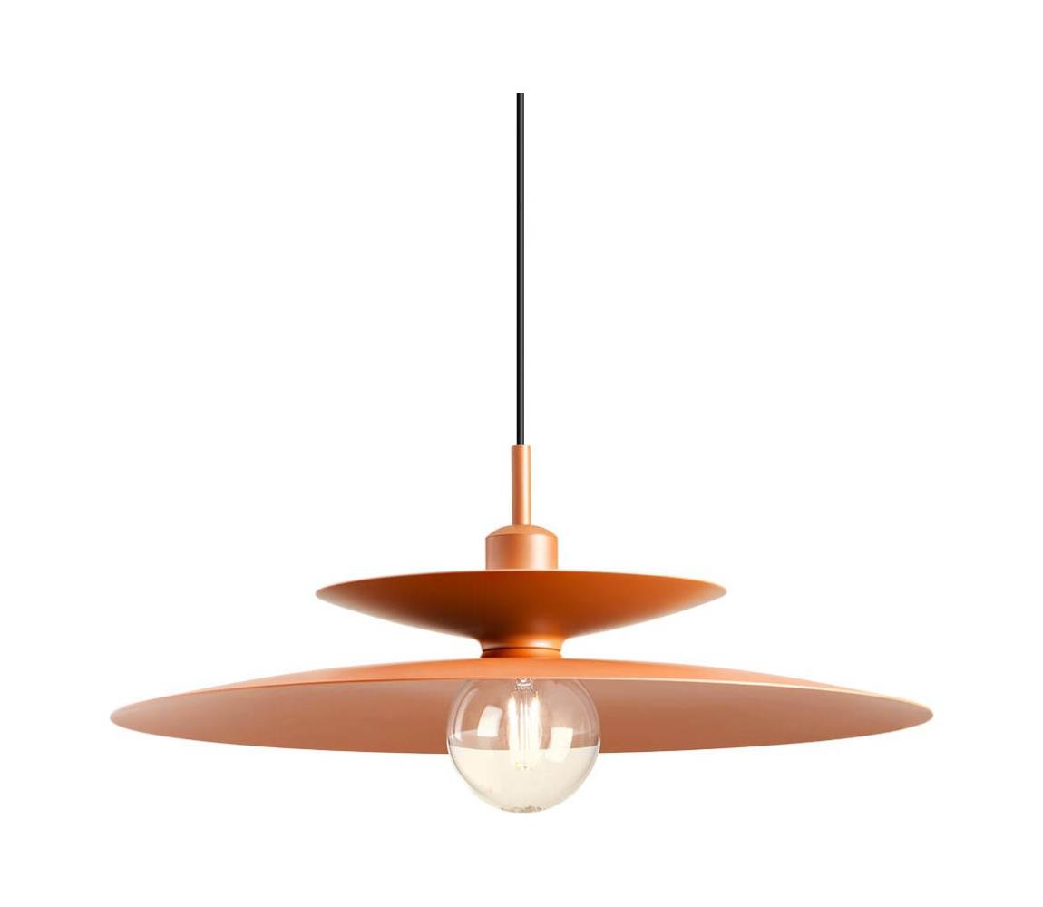 Redo 01-3049 - Závesný luster na lanku GUNNAR 1xE27/42W/230V priemer 50 cm oranžový 01-3049