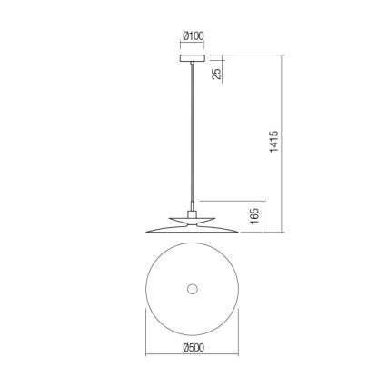 Redo 01-3049 - Závesný luster na lanku GUNNAR 1xE27/42W/230V priemer 50 cm oranžový