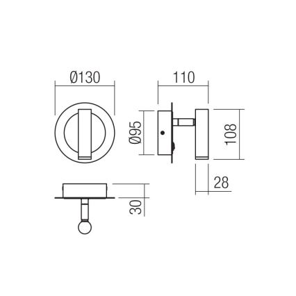 Redo 01-3089 - LED Nástenné bodové svietidlo CLOSER LED/6W/230V biela