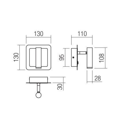 Redo 01-3091 - LED Nástenné bodové svietidlo CLOSER LED/6W/230V biela