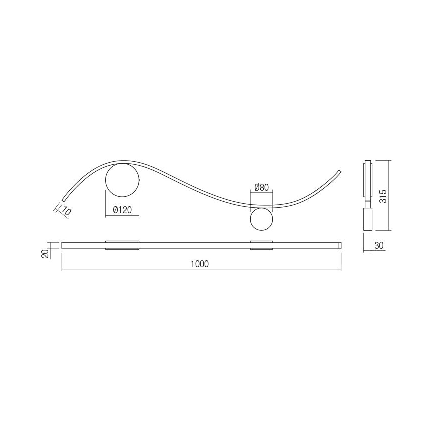 Redo 01-3112 - LED Nástenné svietidlo WAVE LED/11W/230V mosadz