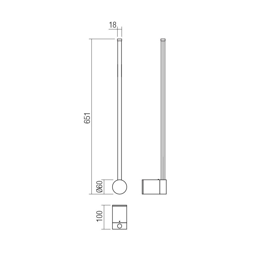 Redo 01-3122 - LED Nástenné svietidlo TABOO LED/9W/230V čierna