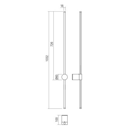 Redo 01-3124 - LED Nástenné svietidlo TABOO LED/11W/230V mosadz