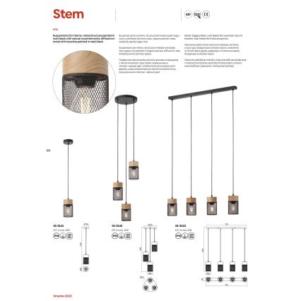 Redo 01-3141 - Luster na lanku STEM 1xE27/42W/230V