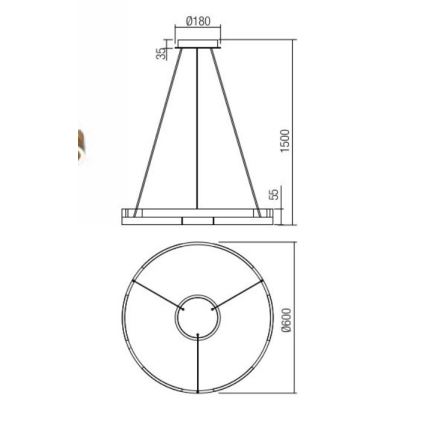 Redo 01-3172 - LED Stmievateľný luster na lanku CASTLE LED/36W/230V zlatá