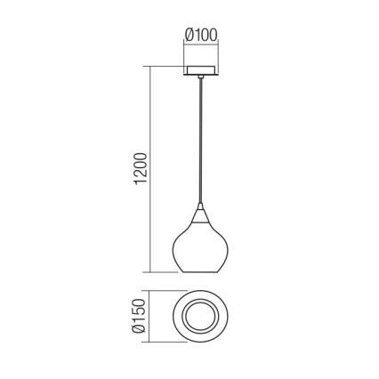 Redo 01-3190 - Luster na lanku TANNER 1xE14/28W/230V pr. 15 cm