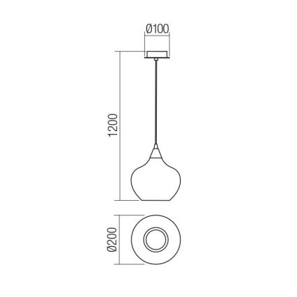 Redo 01-3191 - Luster na lanku TANNER 1xE14/28W/230V pr. 20 cm