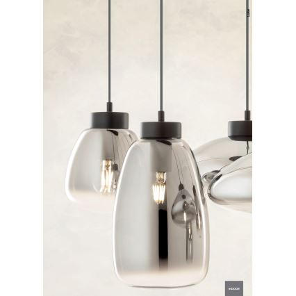 Redo 01-3212 - Luster na lanku LUKE 6xE27/42W/230V čierna