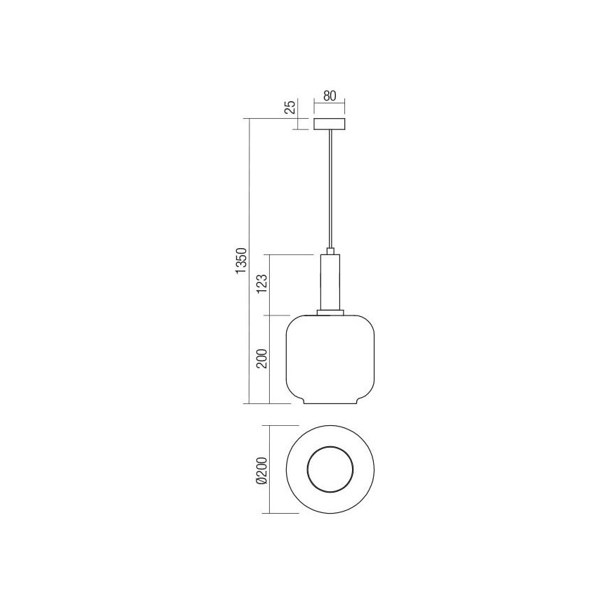 Redo 01-3213 - Luster na lanku BRINA 1xE27/23W/230V