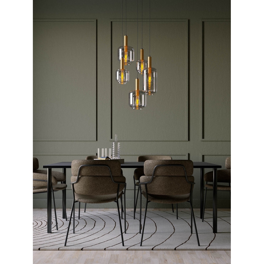 Redo 01-3214 - Luster na lanku BRINA 5xE27/23W/230V