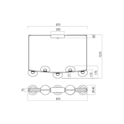 Redo 01-3243 - LED Stmievateľný luster na lanku SINCLAIR LED/35W/230V CRI 93 IP21 zlatá