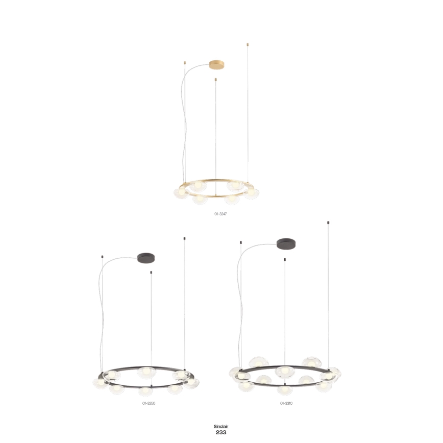 Redo 01-3248- LED Stmievateľný luster na lanku SINCLAIR LED/37,2W/230V CRI 93 IP21 čierna